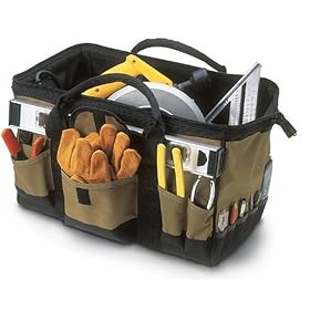 Custom LeatherCraft 1163 31 Pocket - 18-Inch Megamouth Tote Bag by Custom Leather Craft