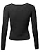 Awesome21 Long Sleeves Round Neck High-Low Knit Crop Top Sweatshirt Charcoal Size M