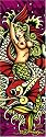 Poster Ed Hardy Meerjungfrau Mermaid Tattoo Logo - Mediumposter - Größe 30,5 x 91,5 cm