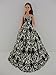 Brilliant White Gown with Black Velvet Accents on the Lace Made to Fit the Barbie Doll