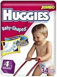 Huggies Baby-Shaped Fit Diapers with Gigglastic Waistband, Size 4 (22-37 lb), Disney, Jumbo, 34 diapers