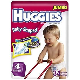 Huggies Baby-Shaped Fit Diapers with Gigglastic Waistband, Size 4, 34-count