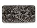 Black, Silver & Copper Paisley Fabric Metropolitan Hard Case Wallet