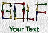 Personalized custom embroidered golf tees design on sweatshirt