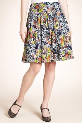 Pure Cotton Wide Waistband Floral Skirt