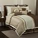 Lush Decor 8-Piece Loren Comforter Set, King, Ivory/Blue/Brown