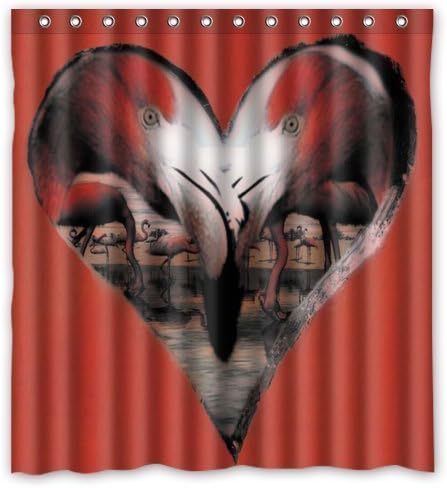 66(W)x72(H)-Inch Waterproof Bathroom Beautiful Flamingo Shower Curtain