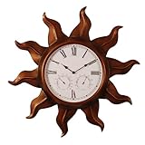 Sunrays Indoor Outdoor Wall Clock with Temperature and Humidity Gauges (copper finish) (23H x 23W x 1D)