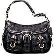 AUTHENTIC COACH LEGACY BLACK SIGNATURE MEDIUM FLAP SHOULDER 12596