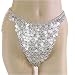 Bellydance White Brass Coin Bikini Bottom, One size fits waist or hips up to 32", Belly dancing coins add great jingling sounds