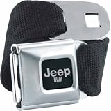 Buckle-Down Jeep Logo Seat Belt Style Canvas Web Belt and Buckle Combo. Black. One Size.