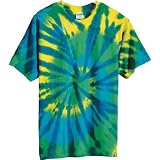Tie Dye Mania Adult Tie-Dyed Multi-Color Cut-Spiral Short Sleeve T-shirt