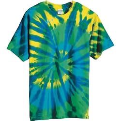 Tie Dye Mania Adult Tie-Dyed Multi-Color Cut-Spiral Short Sleeve T-shirt