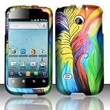 Rubberized Peacock Feathers Design for HUAWEI Huawei Ascend 2 M865