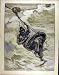 1890 Life-Line Sea Rescue Burton Fine Art Old Print