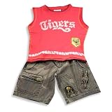 Mishmish - Toddler Boys Sleeveless Short Set, Red, Olive
