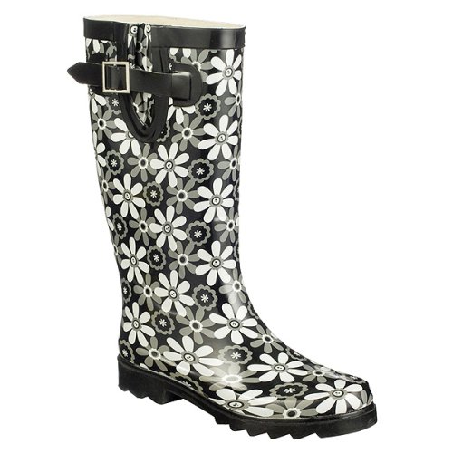 Women's McGibbon Floral Rain Boots - Black