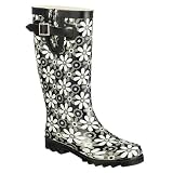Women's McGibbon Floral Rain Boots - Black