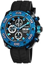 Big Sale Stuhrling Prestige Men's 322A.33X61 Prestige Swiss Made Automatic Valjoux 7750 Maverick Chronograph Multifunction Blue IP Watch