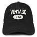 Trendy Apparel Shop Vintage 1953 Embroidered 65th Birthday Relaxed Fitting Cotton Cap - Black