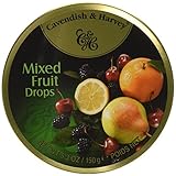 Cavendish & Harvey Mixed Fruit Drops, 5.3 oz Tins in a BlackTie Box (Pack of 3)