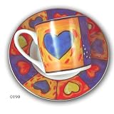 EG&H 0190 Amore Set of 6 Espresso Cups and Saucers With Fine Porcelain