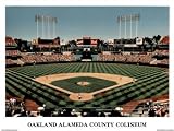 Professionally Framed Ira Rosen Oakland Athletics Alameda County Coliseum Sports Poster Print - 18x24 with RichAndFramous Black Wood Frame