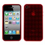 GTMax Red Plaid Checker Gel Skin Cover Case for Apple iPhone 4 4G 16GB / 32GB 4th Generation
