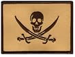 Jolly Roger Calico Jack Rackham Flag Embroidered Patch Desert Tan Subdued Pirate Skull Swords Iron-On Emblem