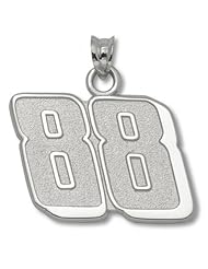 Sterling Silver Driver Dale Earnhardt, Jr. #88 Nascar Pendant - 5/8"