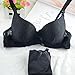 ROPALIA Womens Sexy Satin Print Bow Lace Embroidery Push Up Bra Panties Sets