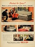IMAGE OF 1950 Ad Hide-A-Bed Simmons Company Fold Out Sofa Berkeley Couch Lawson Claremont - Original Print Ad