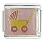 Pink Baby Carriage Italian Charms Bracelet Link