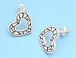 Heart-Shaped Sterling Silver Earrings - 15 mm