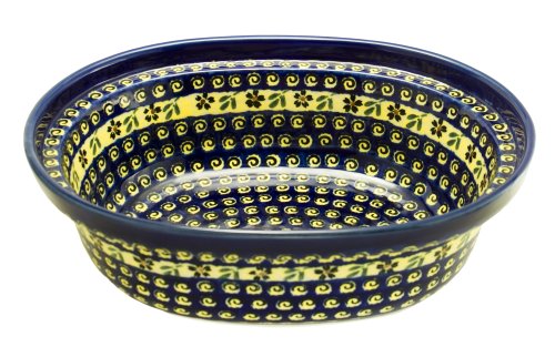 EuroQuest Imports Bunzlauer Polish Pottery 3-Quart Family Casserole in Old Flower Gift Pattern