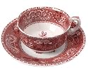 Spode Camilla Pink Earthenware 7-Ounce Teacup and Saucer