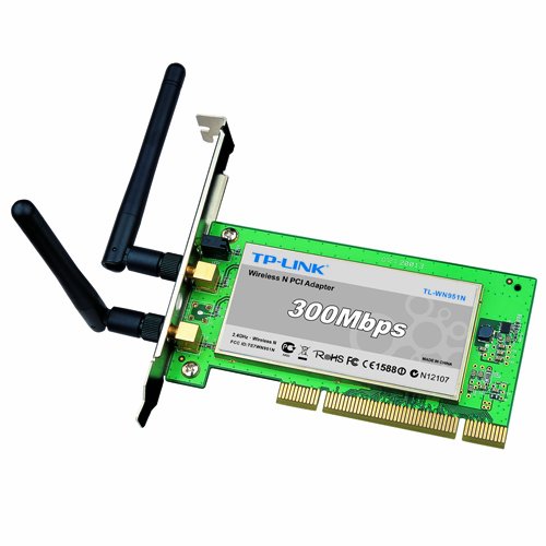 TP-LINK TL-WN851N IEEE 802.11b/g/n Wireless PCI Adapter, 2 detachable antennas, Up to 300Mbps Wireless Data Rates 64/128/152 bit WEP, WPA/WPA2, WPA-PSK/WPA2-PSK TKIP/AES