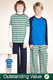 3 Pack Older Boys Pure Cotton Striped Pyjamas