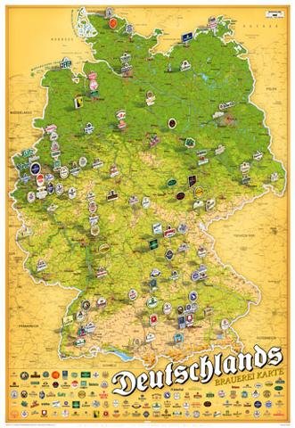 Bier - Brauereikarte Deutschland Poster (91 x 61cm)