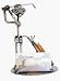 Sporting Goods : Pen and Business Card Holder 'Driving' Steel sculpture