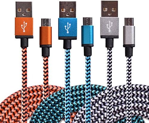 Micro USB Cable, KaiYeah [3-Pack] High Speed 6FT/2M Nylon Fabric Braided USB 2.0 A Male to Micro B Sync Data &amp; Charger Cable for Samsung Galaxy S7/S6/note 5/4, HTC, Motorola, Sony, Nokia and More