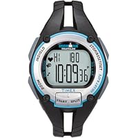 Timex Ironman Road Trainer Heart Rate Monitor Watch, Black/Silver/Blue, Mid Size