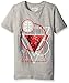 adidas Big Boys' Short Sleeve Tee , Medium Grey Heather/Light Scarlet, Medium/10-12