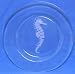 Individually Hand Etched Seahorse Glass Charger 11.5"D Set / 2