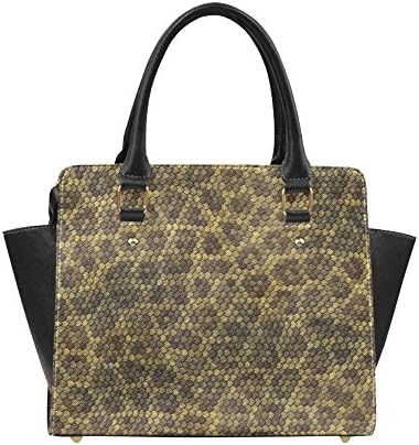 HomeWishes Animal Pattern PU Leather Shoulder Handbag for Women Girls Black