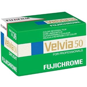 Fujifilm Fujichrome Velvia RVP 50 Color Slide Film ISO 50, 35mm Size, 36 Exposure, RVP50-36, U.S.A, Transparency.