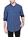 Bentibo Mens Navy Casual Pattern Printed Long Sleeve Button Down Cotton Dress Shirts