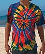 Adult Tie-Dyed Short Sleeve Rainbow Cut-Spiral T-Shirt