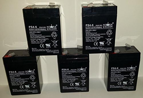 (5) 6V 4AH POWER KIMGDOM PS4-6 SLA BATTERY