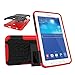 Mama Mouth Shockproof Heavy Duty Combo Hybrid Rugged Dual Layer Grip Cover with Kickstand for Samsung Galaxy Tab 3 Lite/Tab E 7.0 T110 T111 T113 T115 T116(with 4 in 1 Packaged),Red